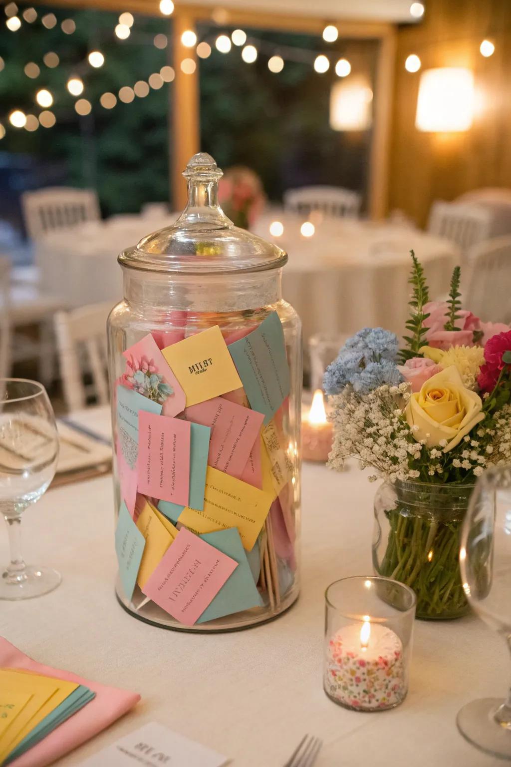 Keepsake vessels encourage guests to contribute and share special moments.