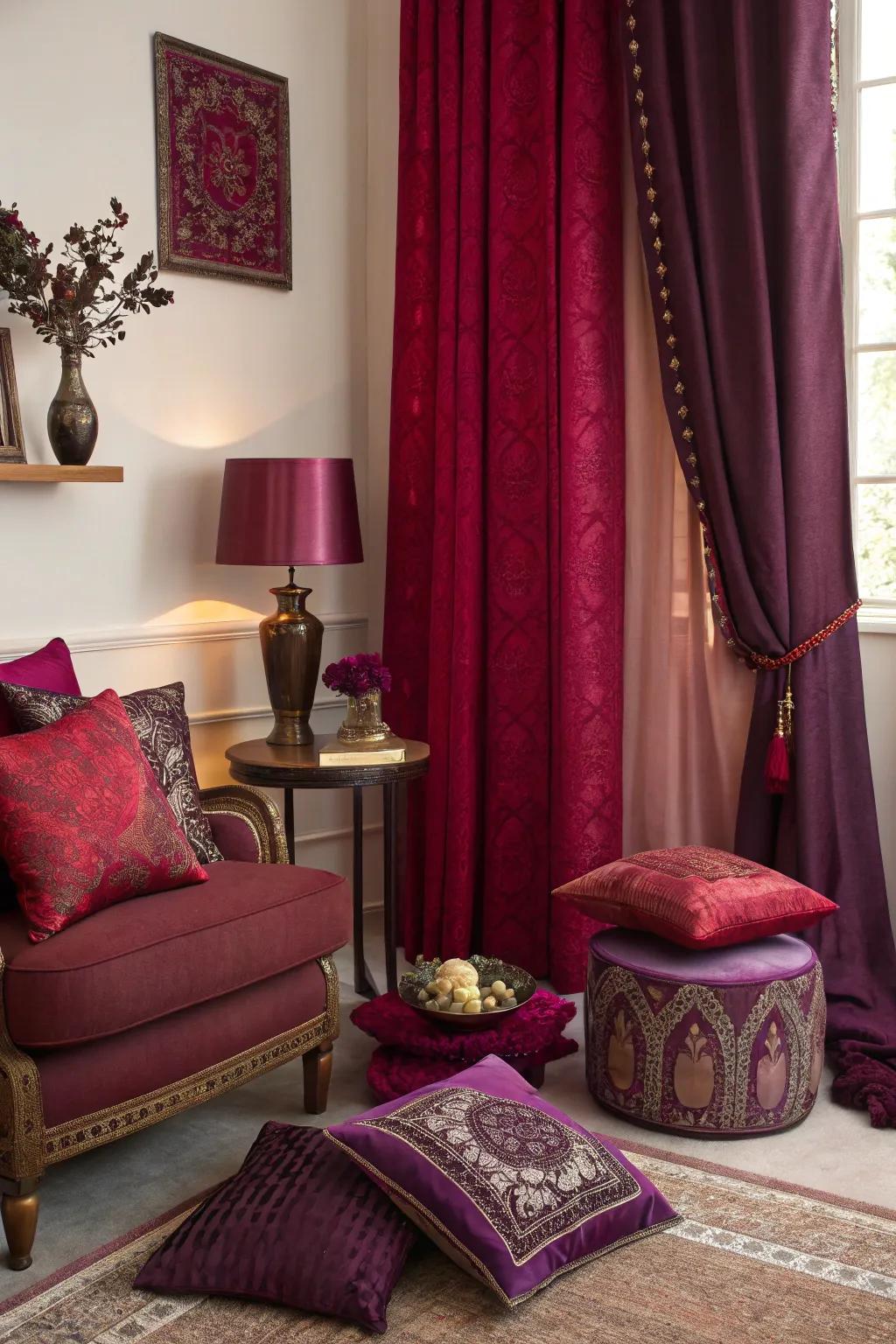 Daring pigments inject liveliness and drama into the space.