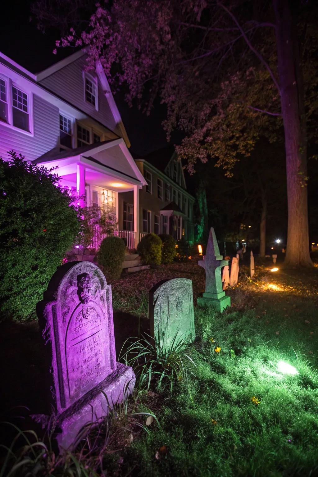 Fabricate a spectral radiance through strategically situated hued lights.