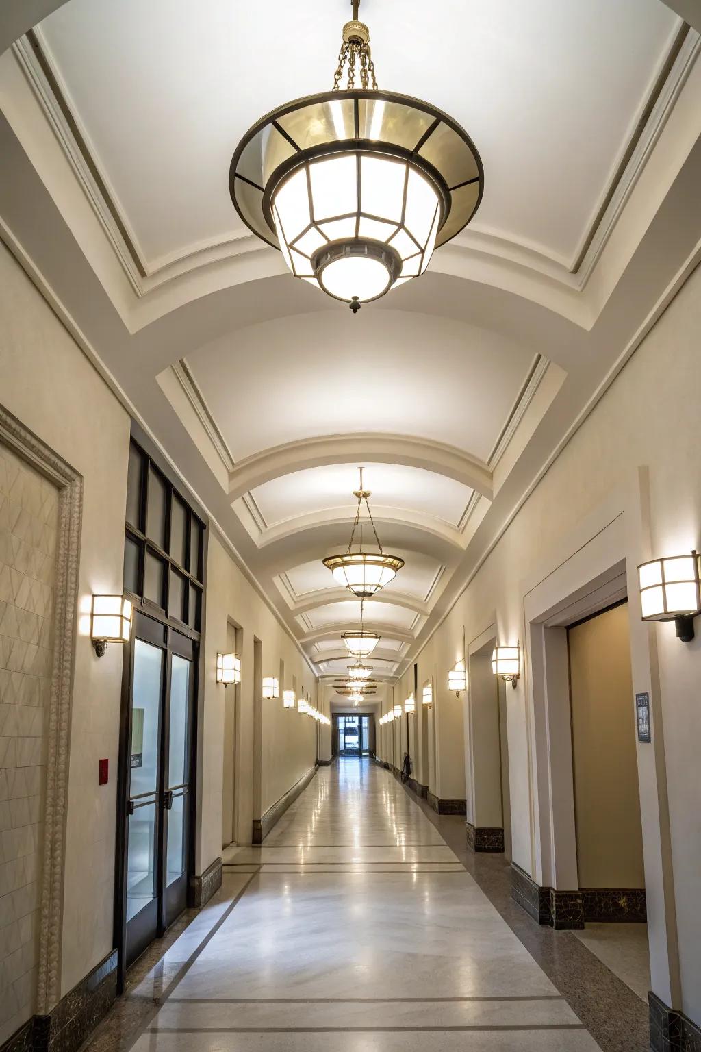Surface mount components contribute to making diminutive corridors feel more expansive.