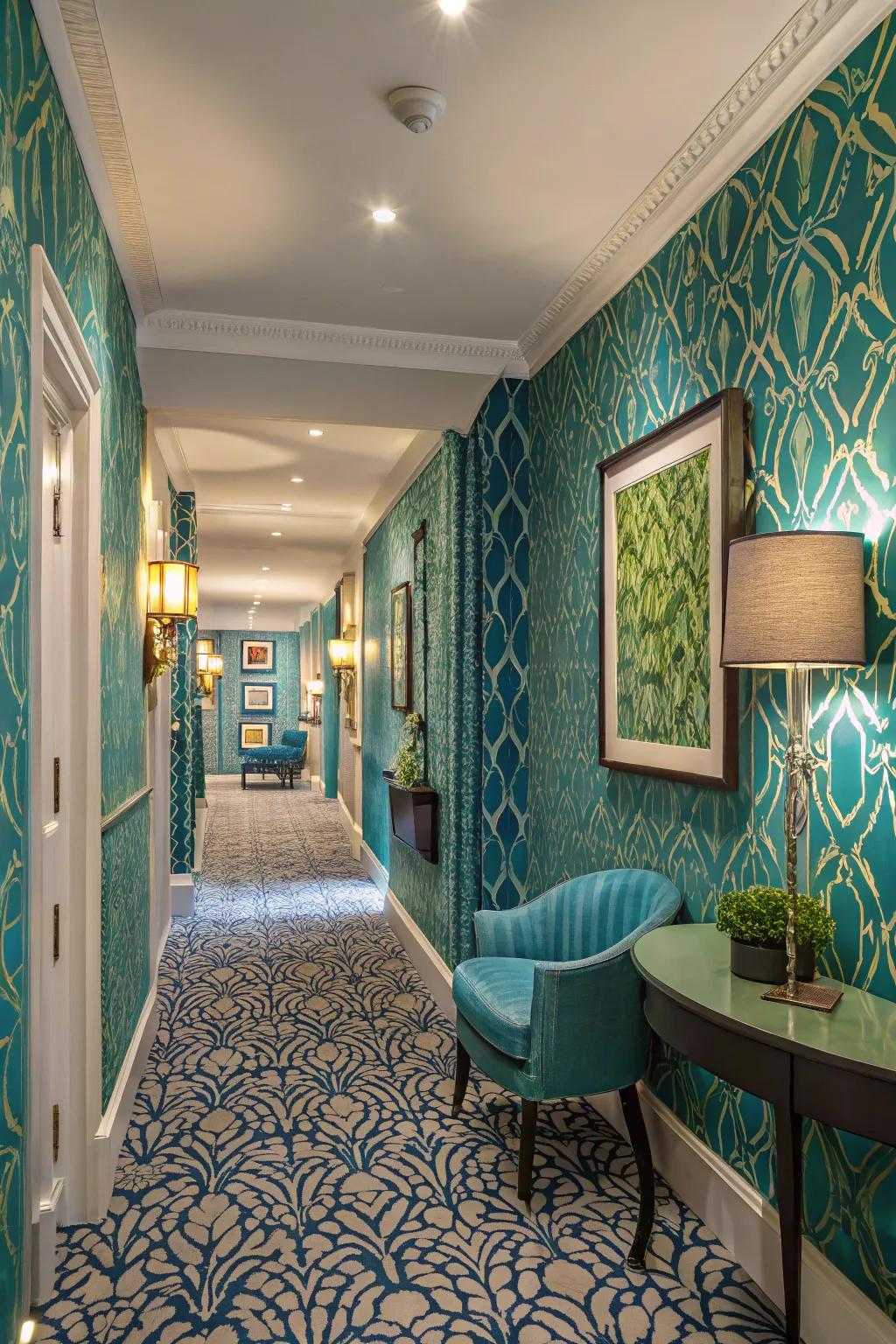 Strong shades are capable of metamorphosing your hallway into an aesthetic highlight.