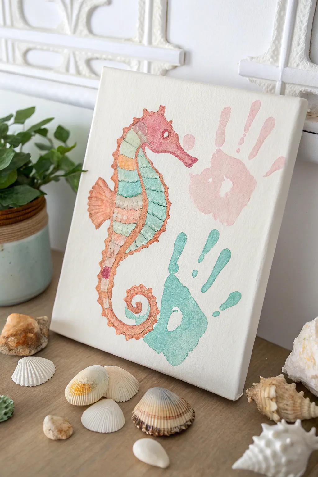Convert diminutive handprints into captivating aquatic beings, seizing the allure of the marine world through ease and refinement.