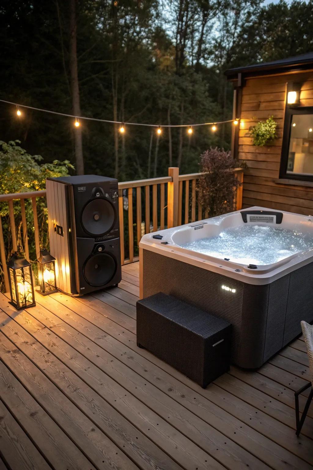 Enrich your hot tub moments with a seamless outdoor sound installation.