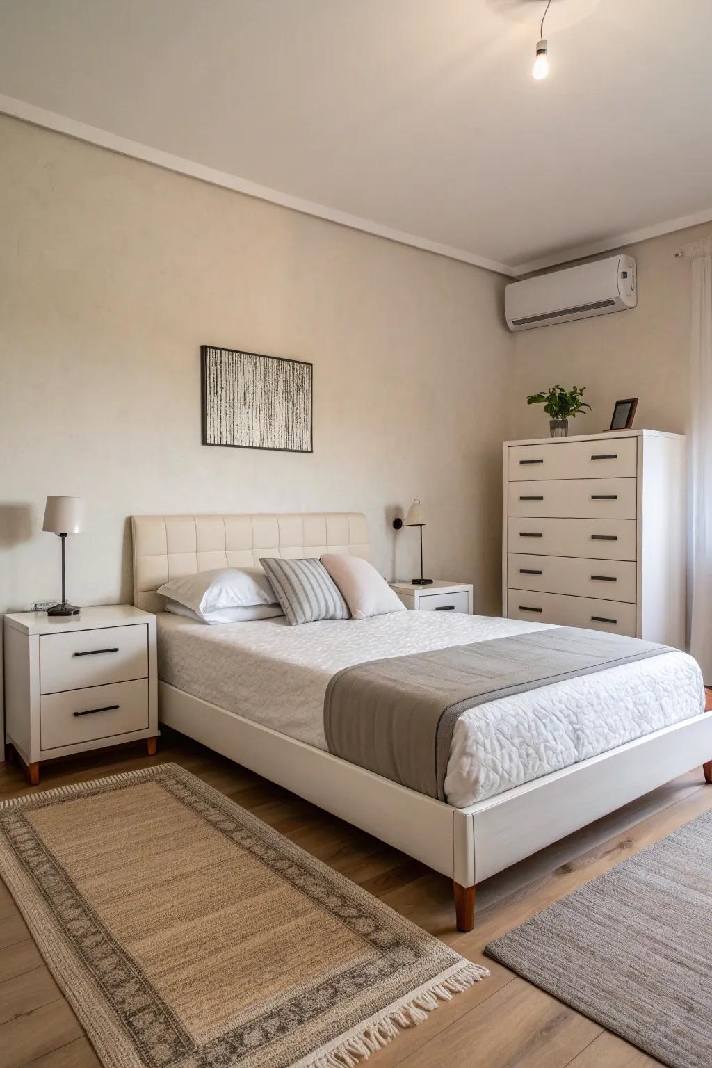 Uncluttered lines and understated furnishings promote a contemporary aesthetic.