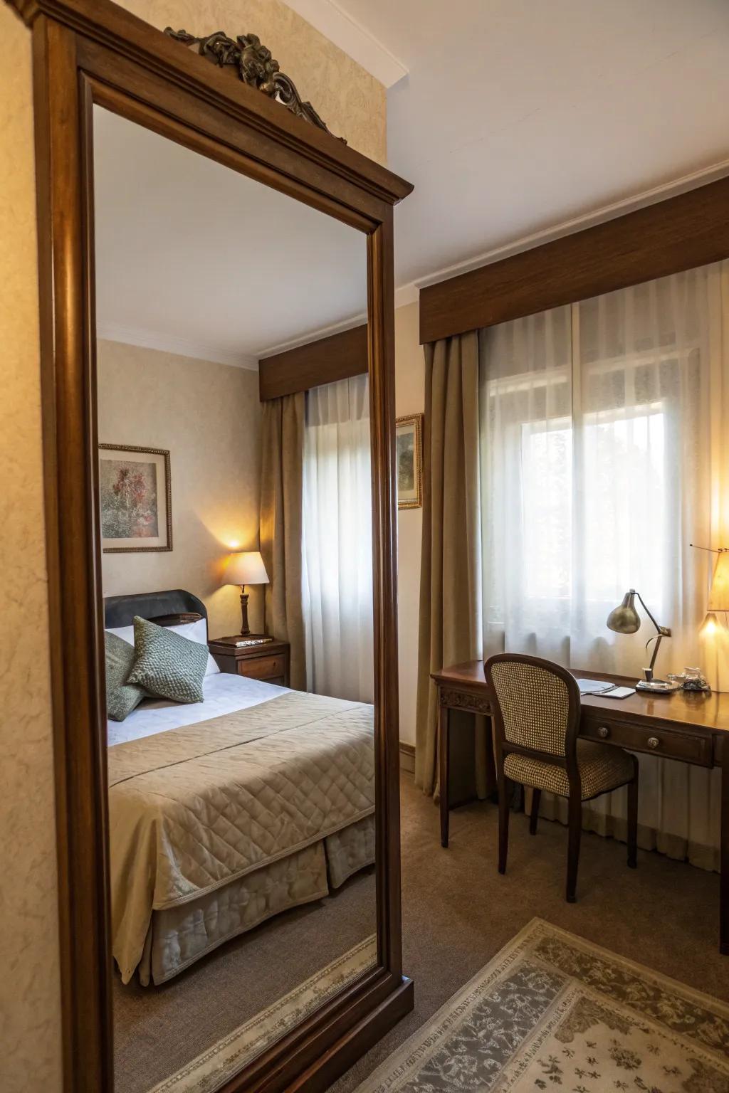 Mirrors conjuring the illusion of expanded space.