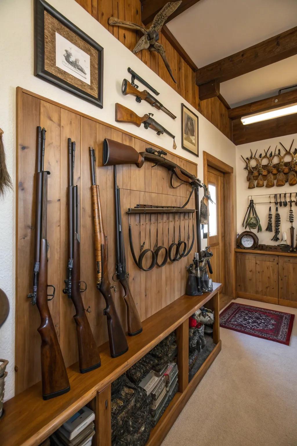 Organized displays ensure your gear is always prepared for the next adventure.