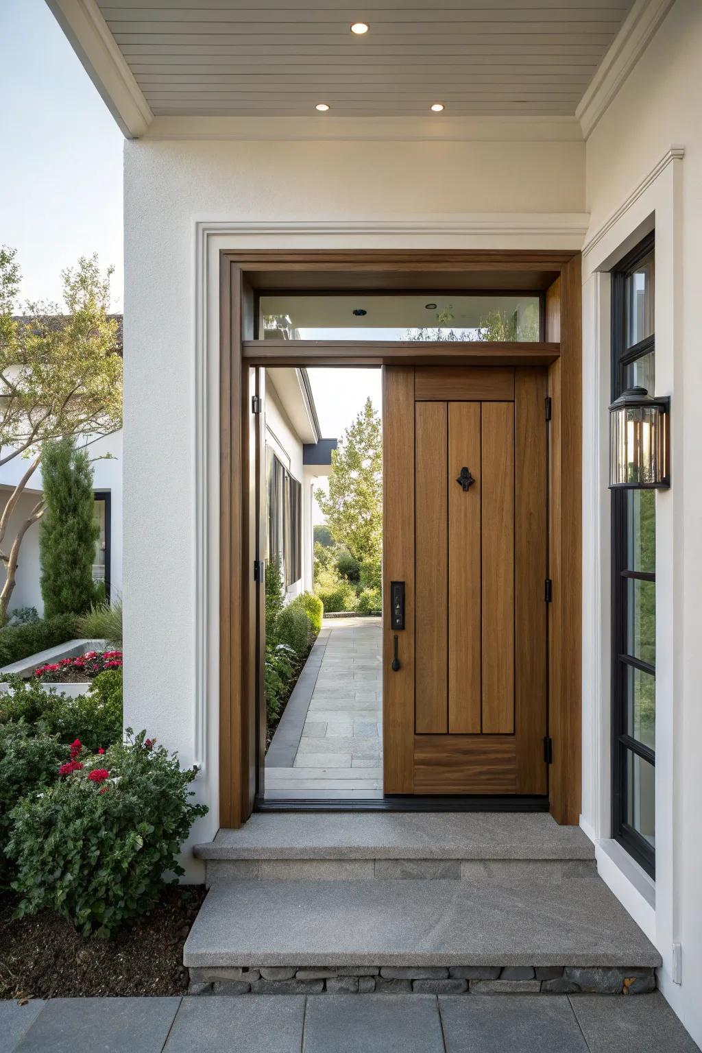A modern entryway showcasing a stylish door frame for a welcoming entrance.