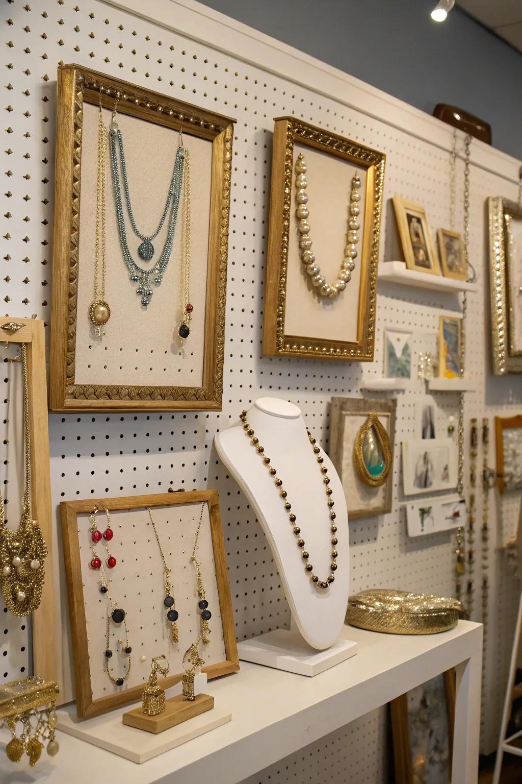 Transform jewelry into artwork using framed displays that enchant.
