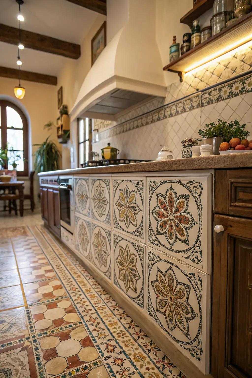 Classic tile borders bring a sophisticated, nostalgic element to your kitchen.