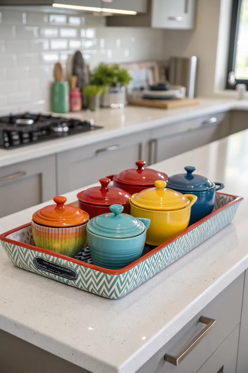 The integration of ceramics imparts an artistic essence to the broader kitchen decor theme.