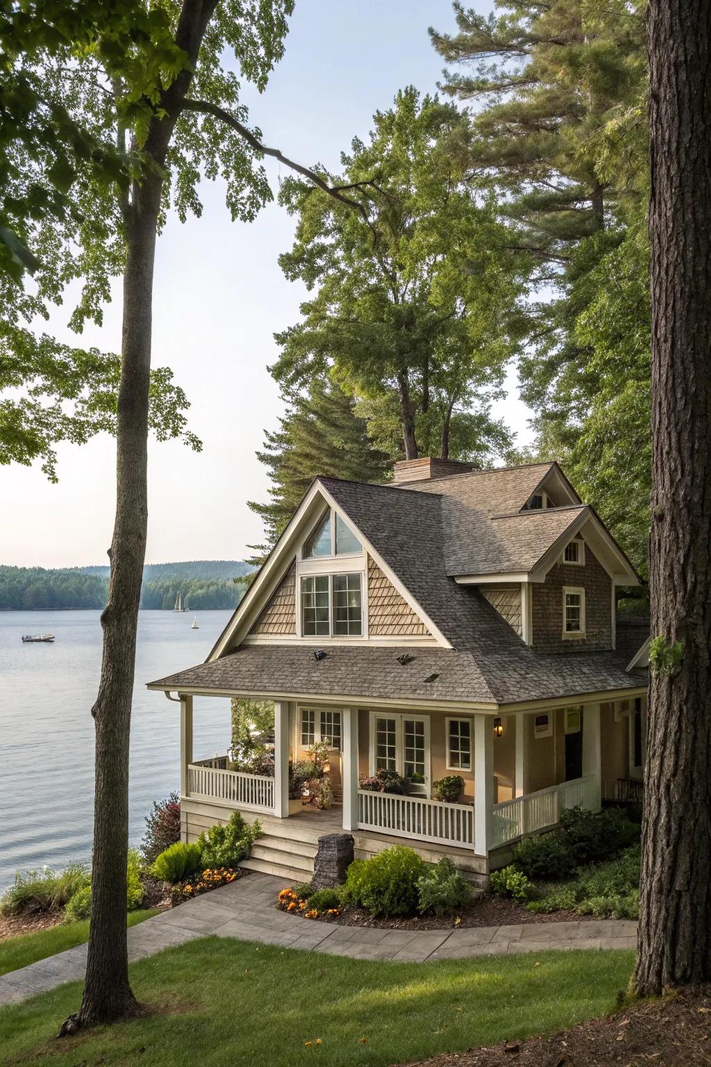 A traditional sloping roof design for enduring appeal.