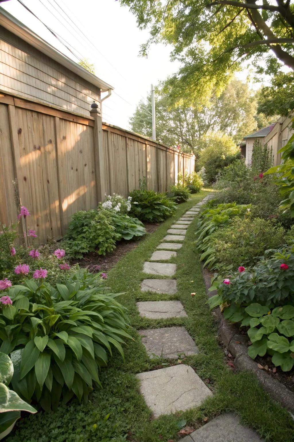 Stepping stones impart a whimsical feel to garden paths.