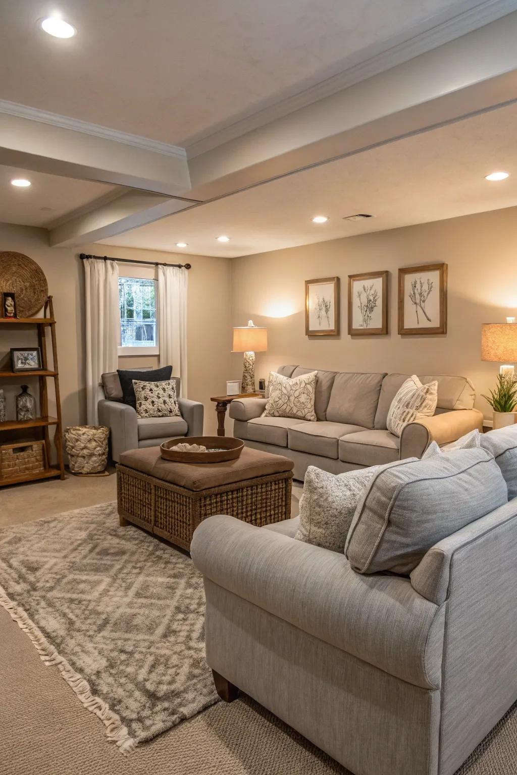 Neutral tones evoke a tranquil setting.