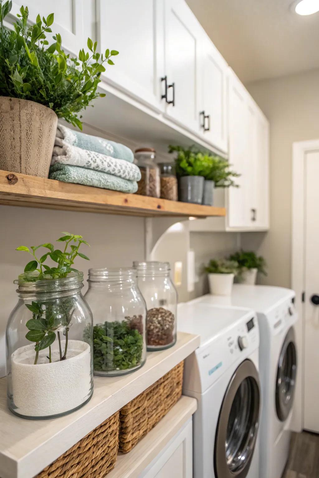 Flora introduces vitality and freshness to your laundry area.