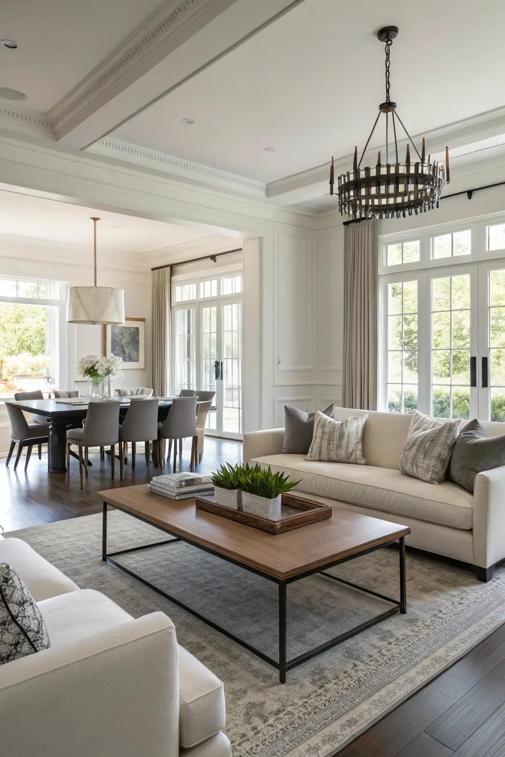 Symmetrical design ensures a balanced, harmonious area.