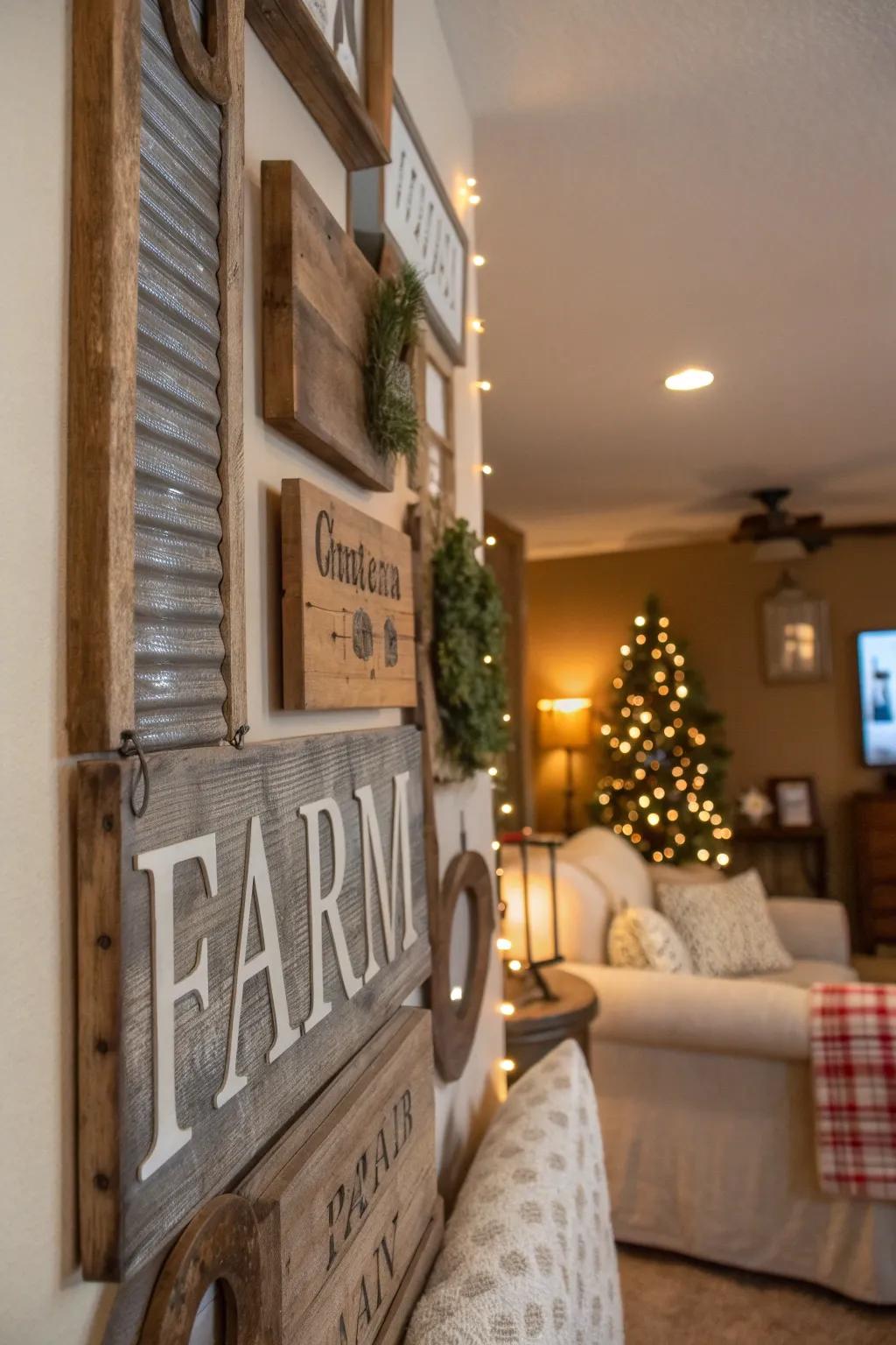 Timeless signage conveys nostalgic allure to the walls.