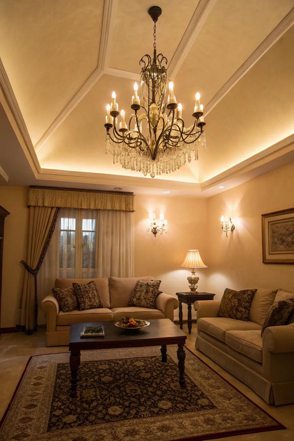 Chandeliers don't have to be expansive to create an impact.