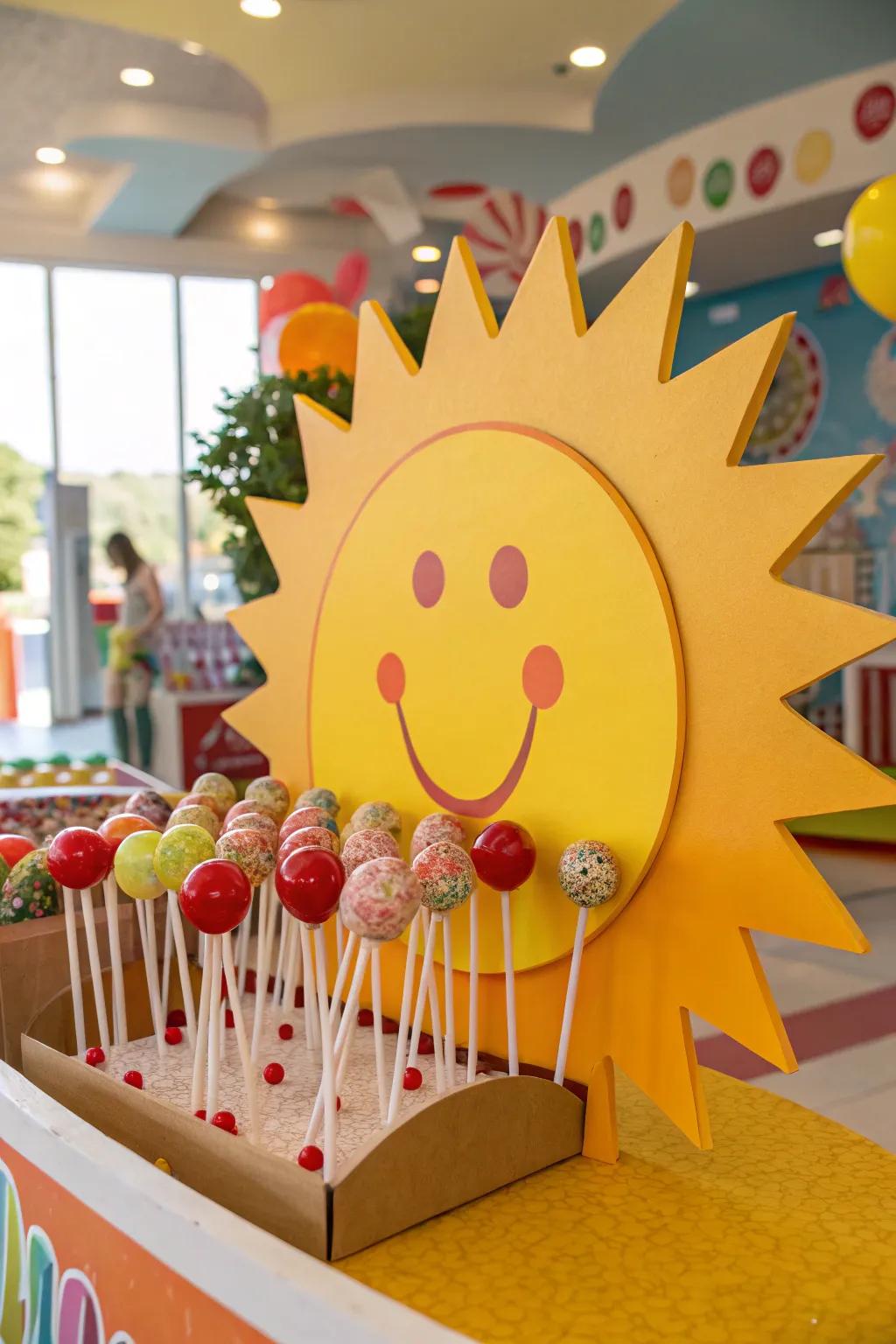 Patterns made from cardboard contribute a playful, creative element to lollipop showings.