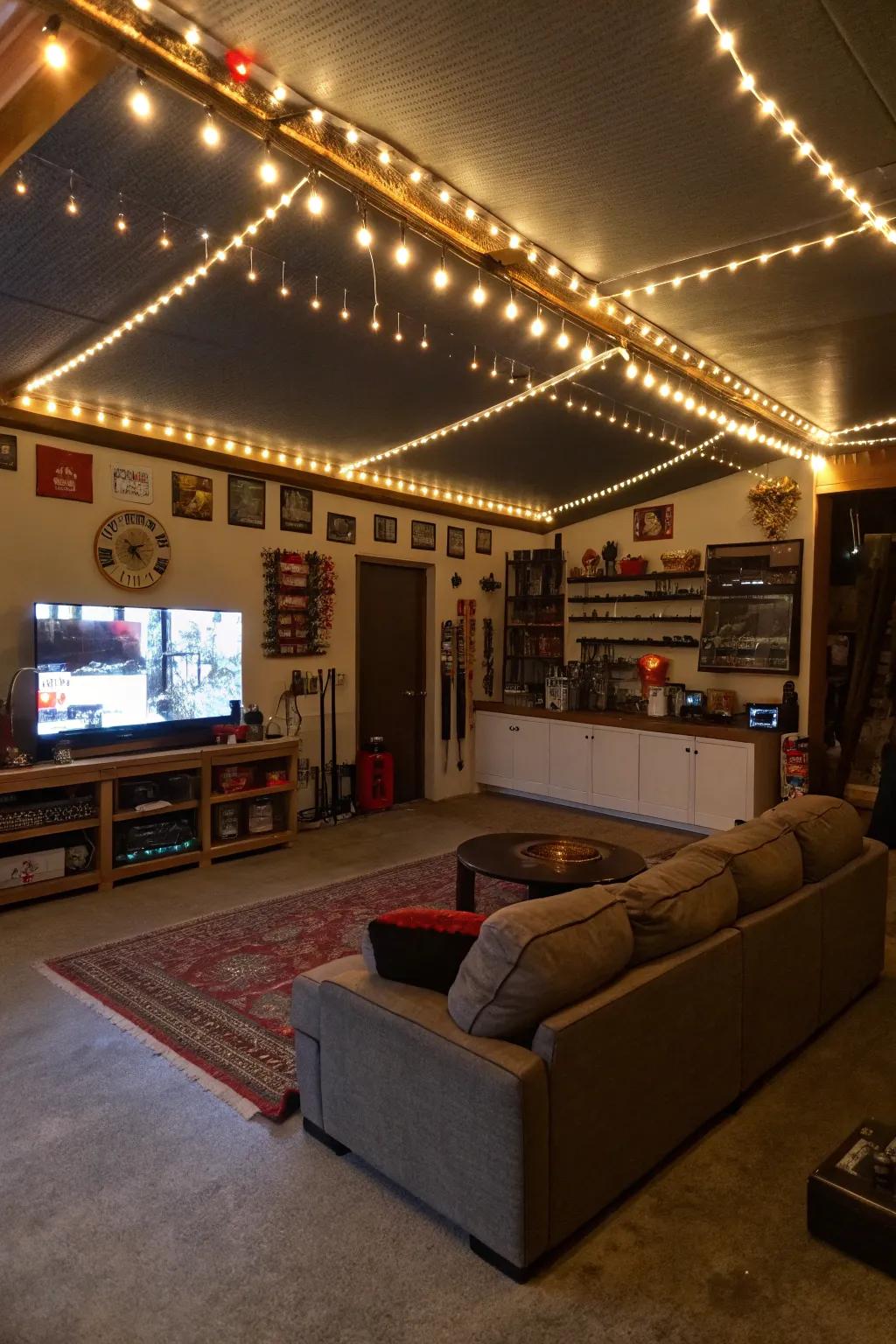 Lighting greatly affects the feel of your man cave without costing much.