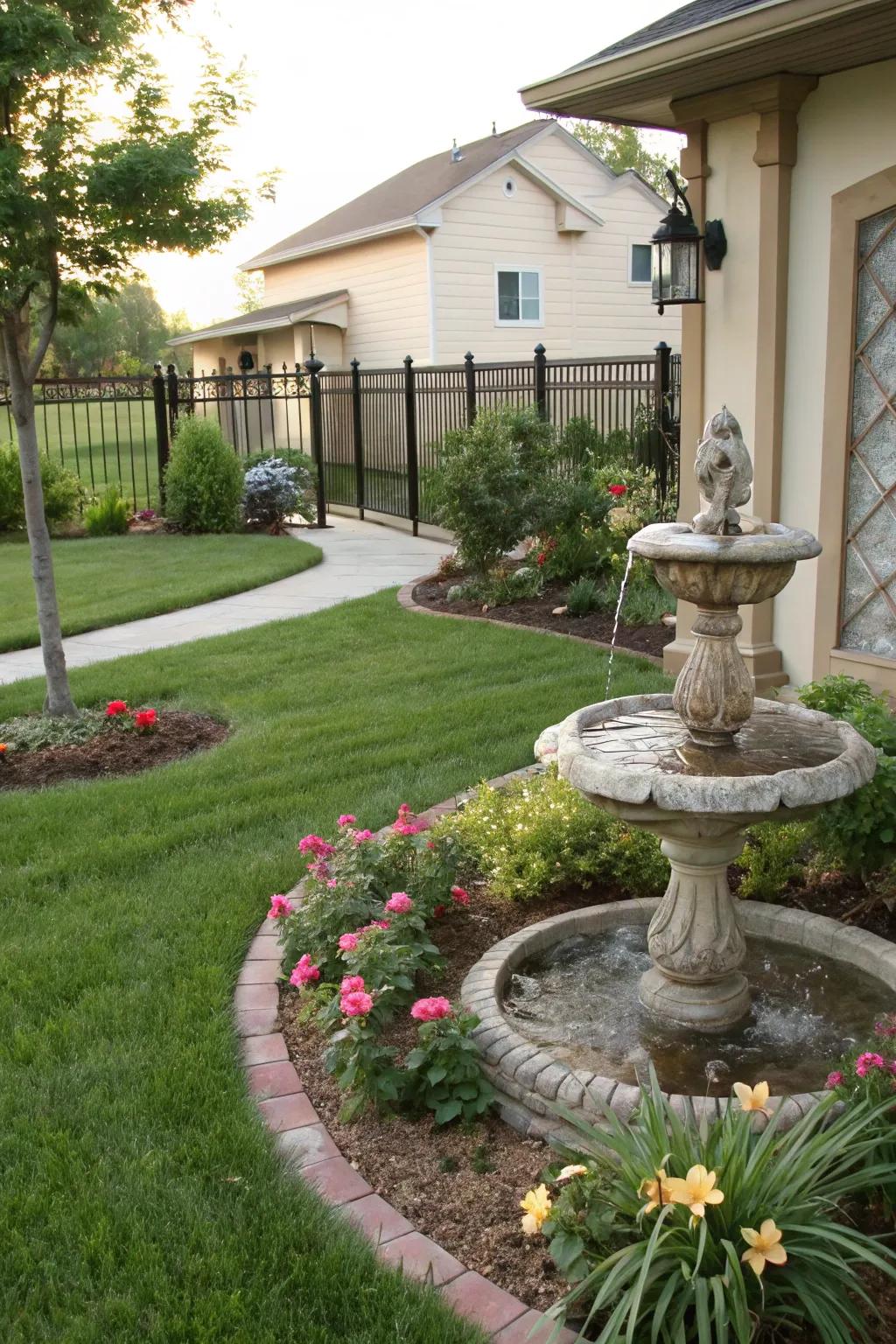 Ornamental accents enriching the aesthetic allure of a front yard.