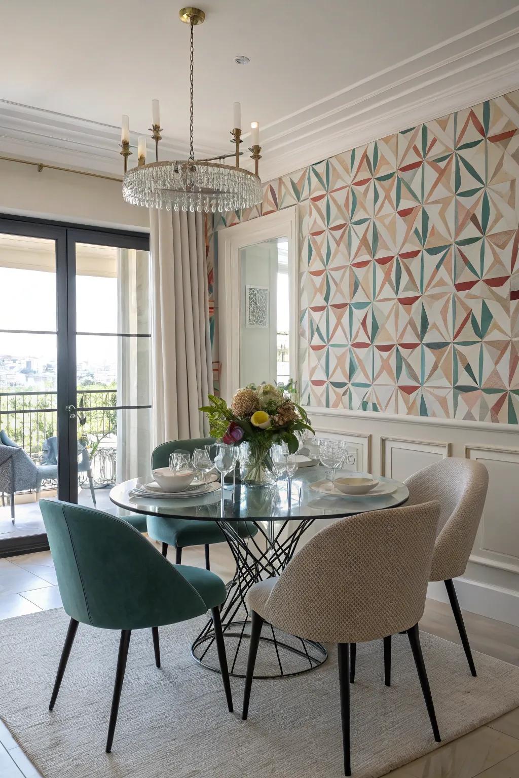 Geometric designs bring a contemporary edge.