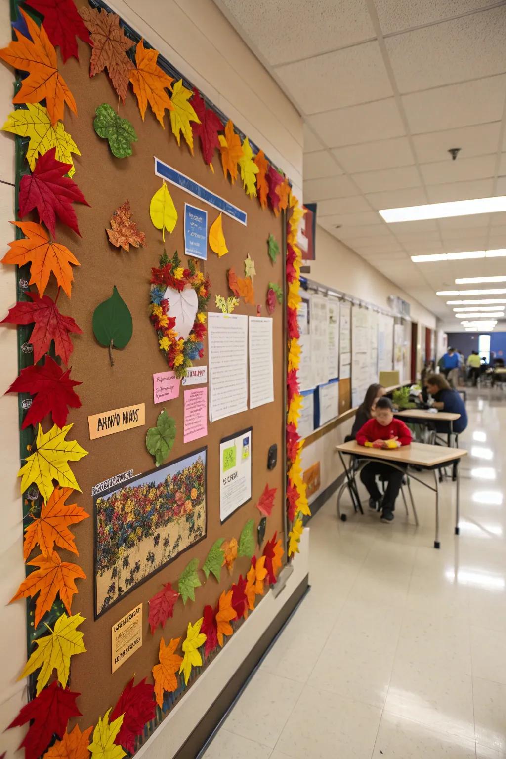 A bulletin board celebrating the splendor of the seasons