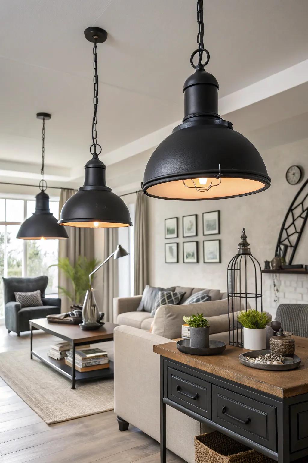 Urban black lighting introduces theatrical flair and elegance.