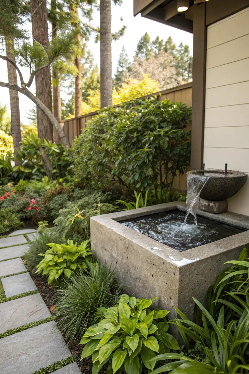 A water feature contributes to calmness and refinement in your garden space.
