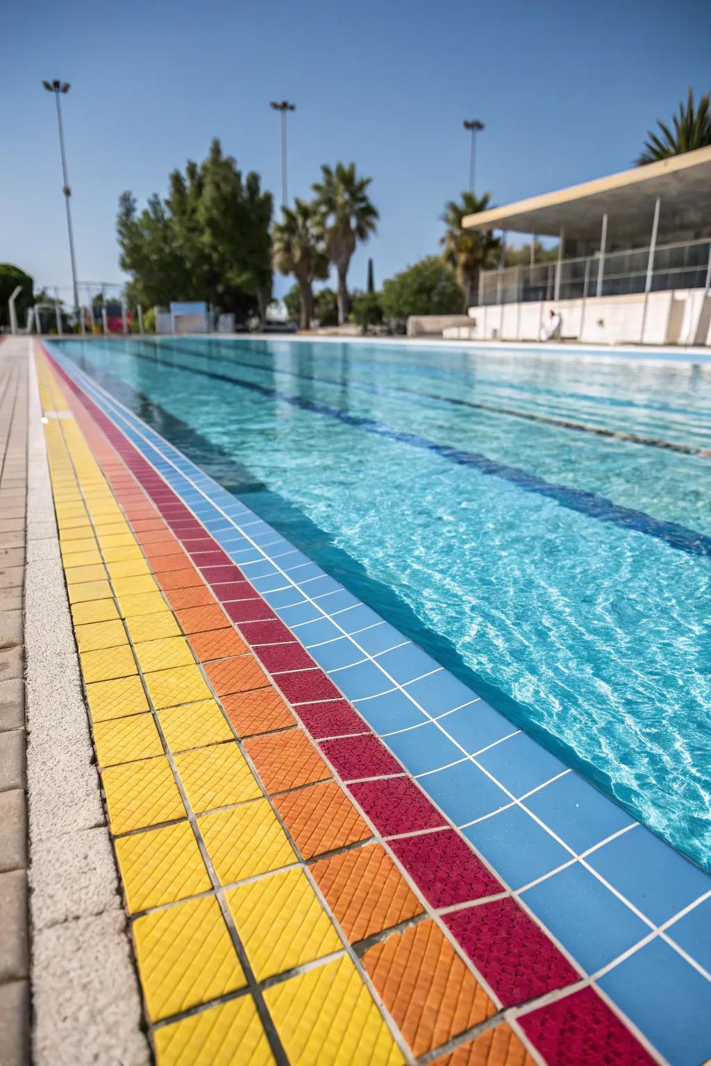 Vibrant hues transform your pool into a dynamic, lively area.