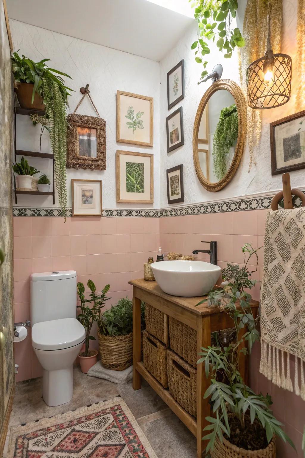 Eclectic accents that instill identity into any restroom.