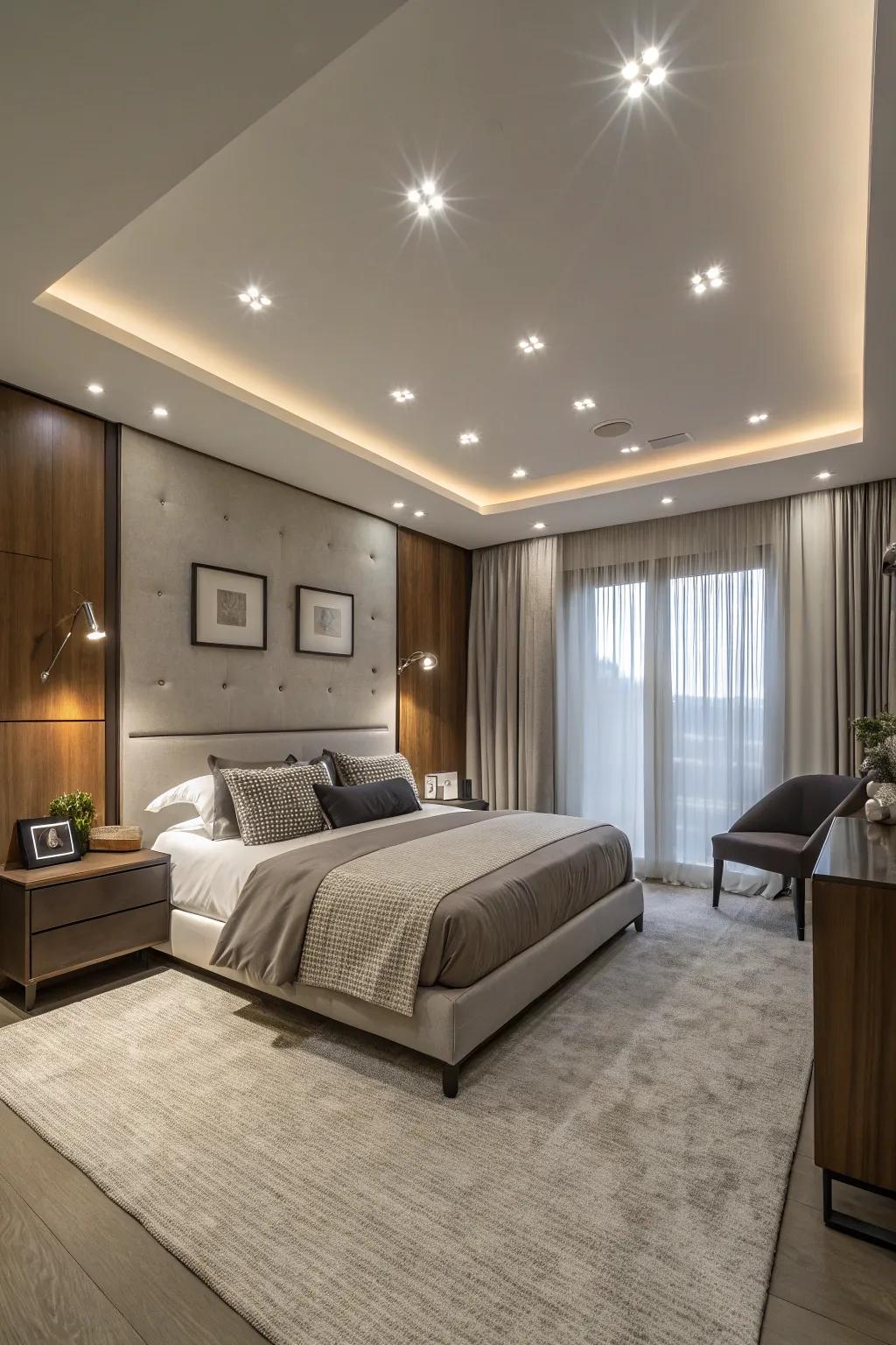 Streamlined and modern with hidden spotlights.
