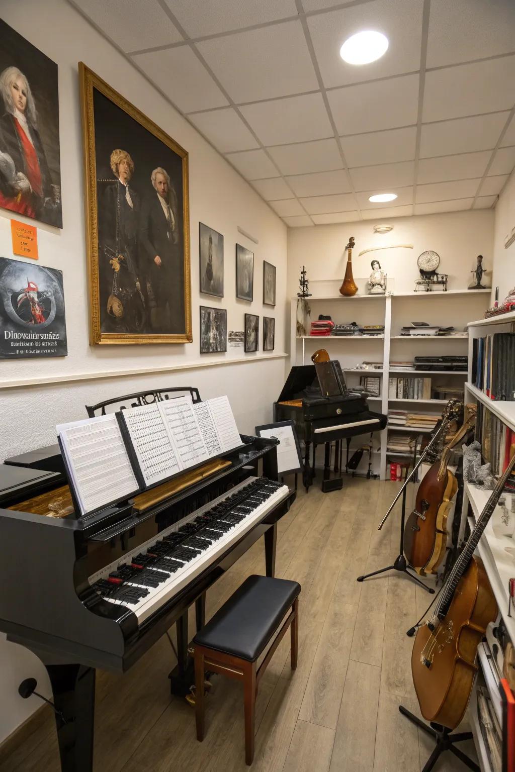 Thoughtful gear layout enhances room functionality.