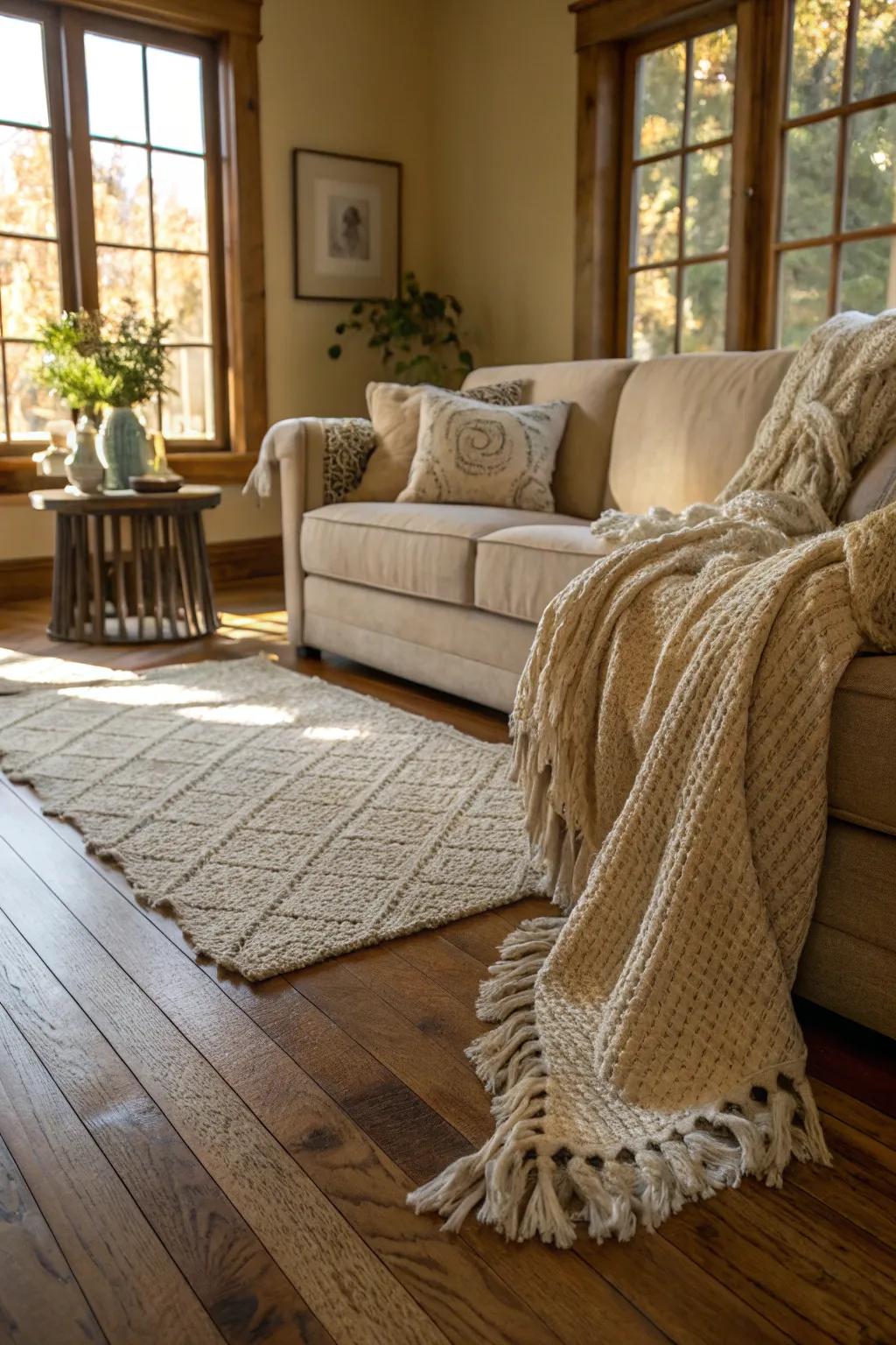 Layers of texture introduce dimension and warmth to oak floors.