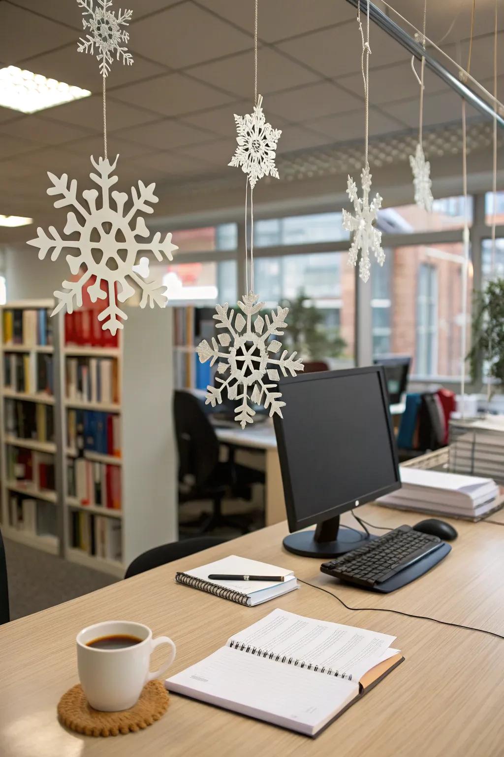 Handcrafted icy crystals impart a whimsical wintry sensation to your desk.