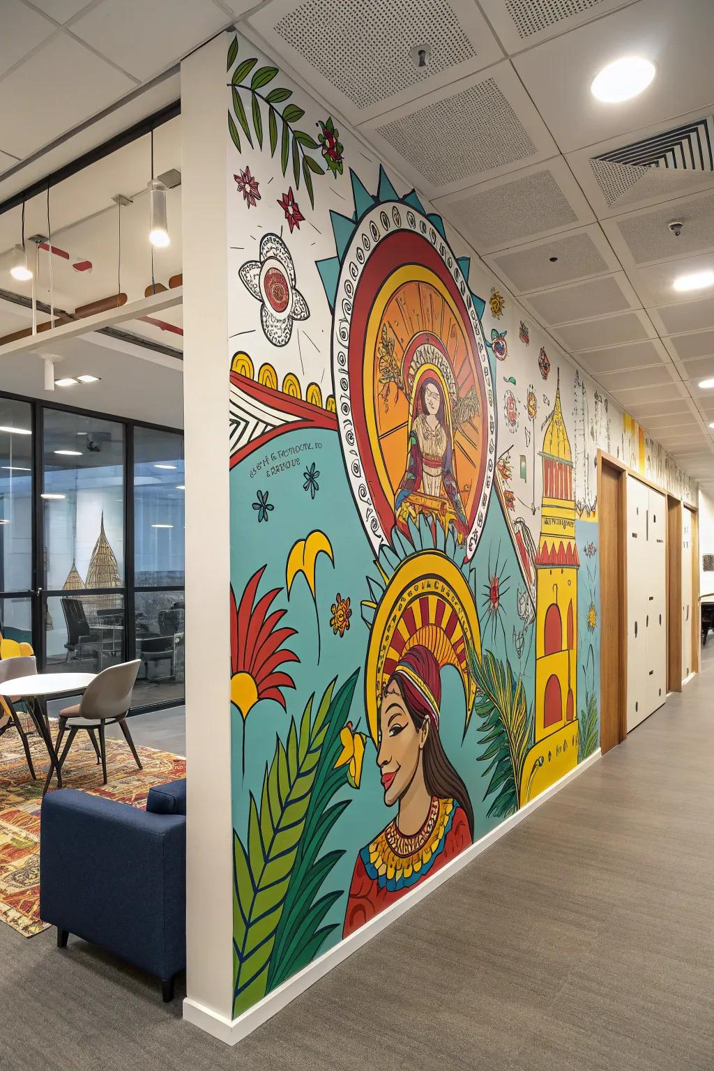 Infuse a distinctive cultural touch into your office through artistic decorative coverings.