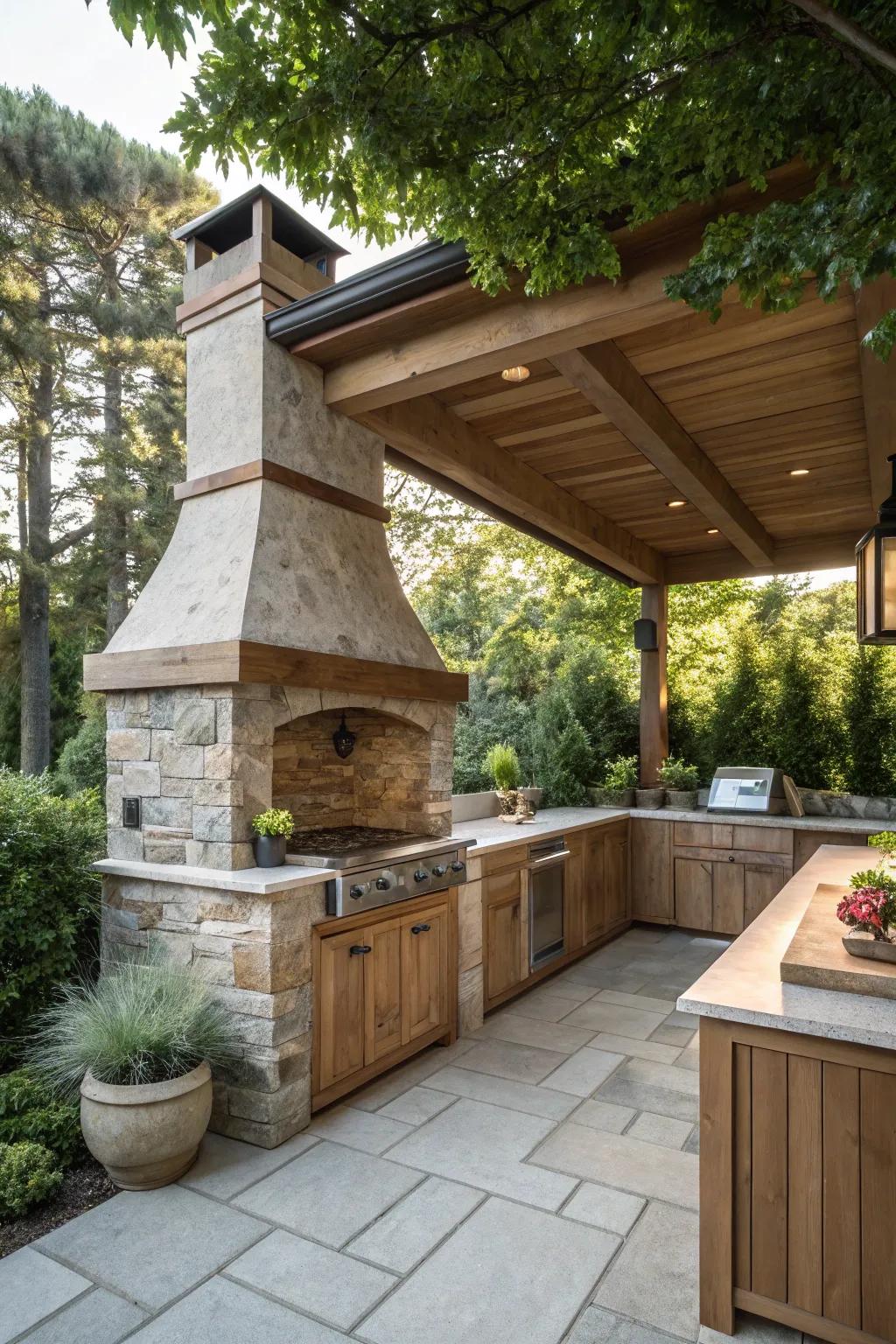 Canopies with a nature-inspired design blend naturally with the environment.