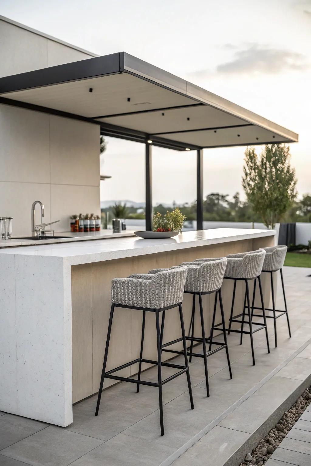 A minimalist design ensures the spotlight remains on the inherent beauty of your outdoor backdrop.