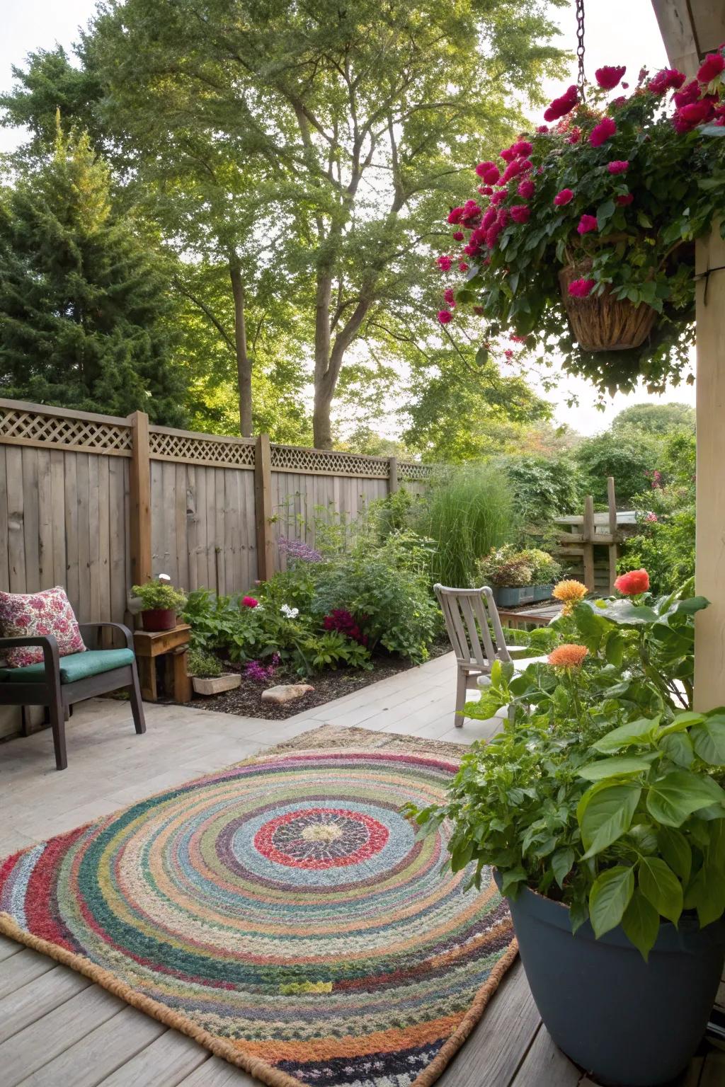 Eco-friendly rugs enhancing natural environments.