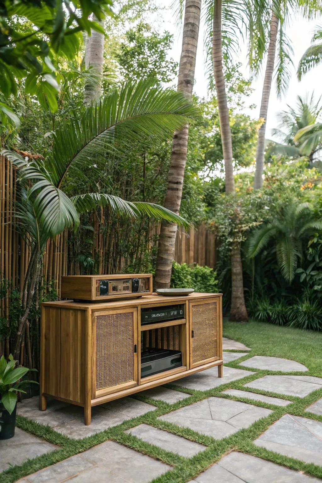 Cane cabinets inject an environment-friendly and stylish ambiance into any outside zone.