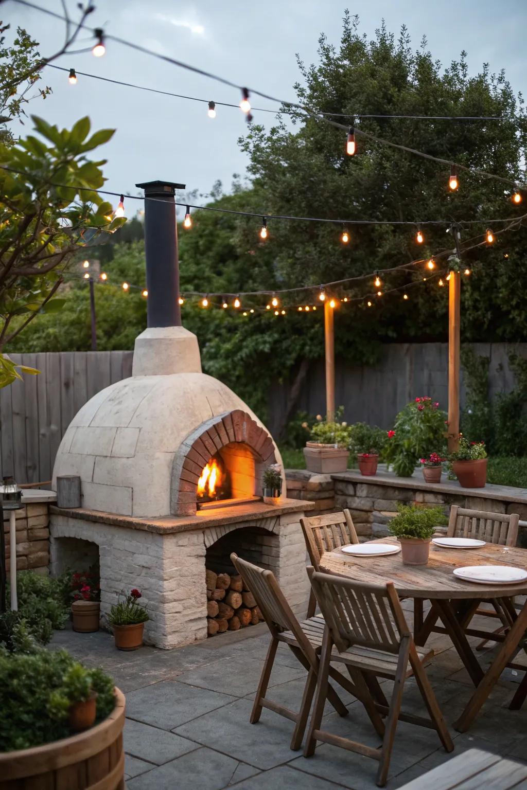 Recreate the flavors of Italy at home with a traditional stone pizza kiln.