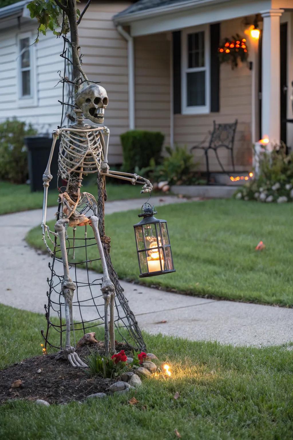 A skeletal guardian to maintain vigilance over your Halloween revelries.