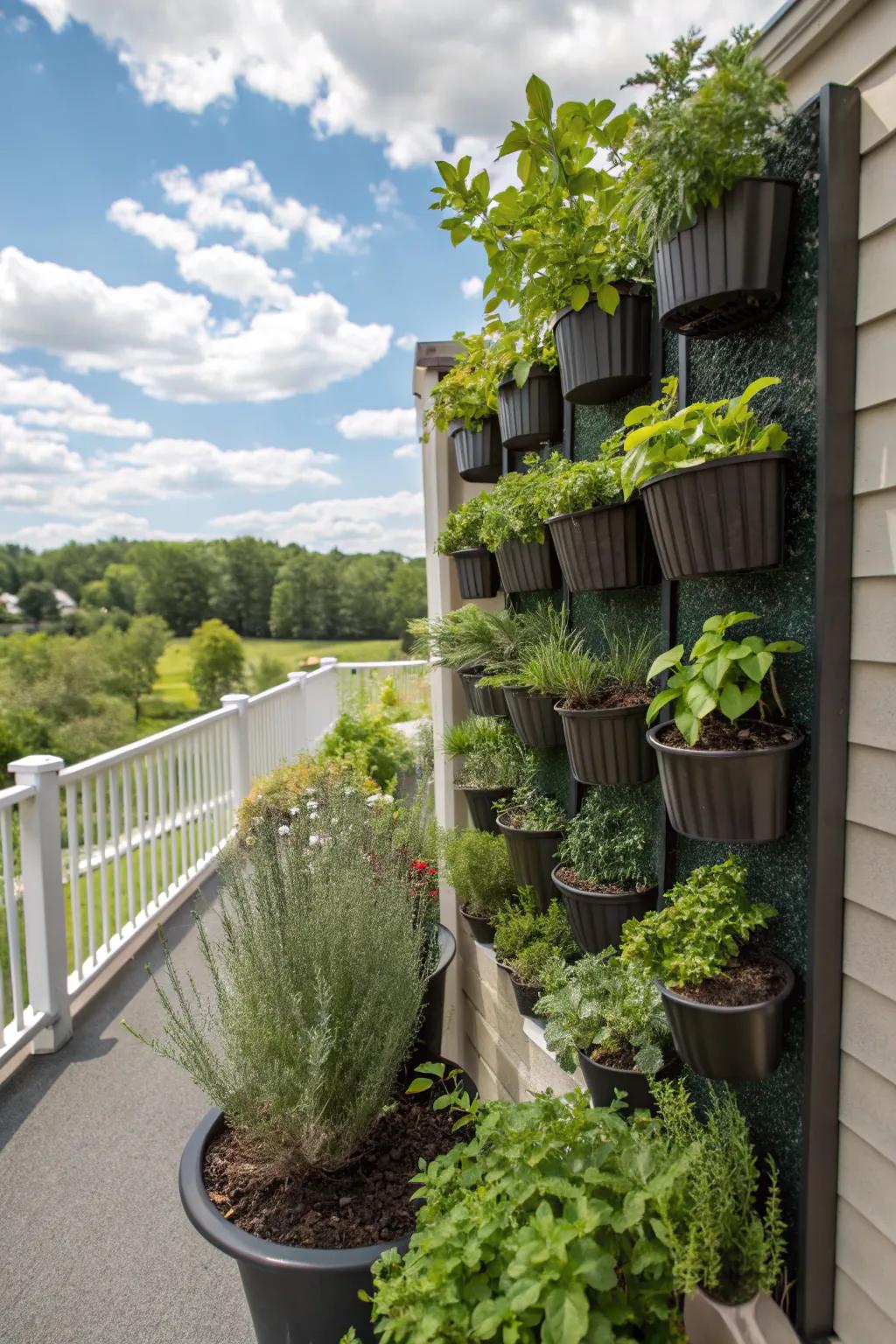 Relish fresh herbs through an upright herb plantation.