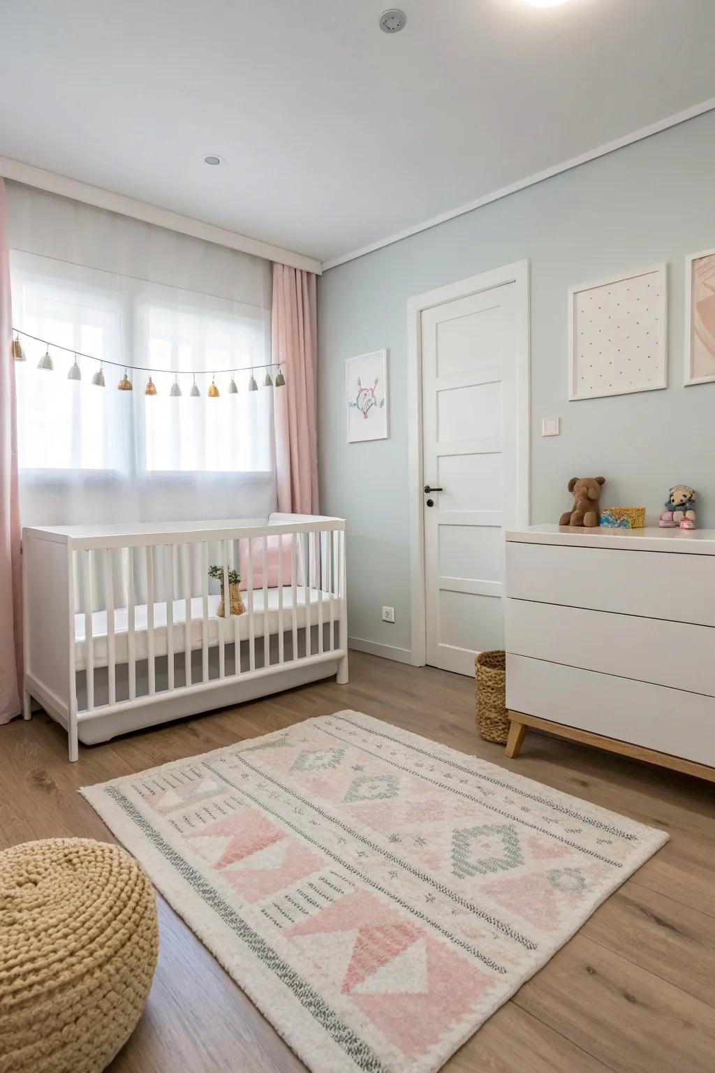 Understated design tenets can yield a serene and unburdened nursery.