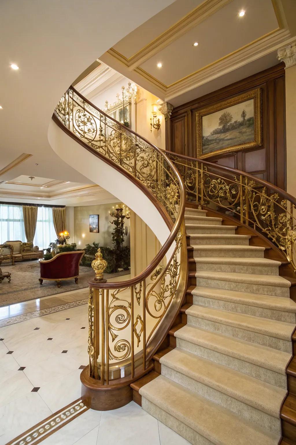 Gilded details impart a hint of magnificence and opulence.