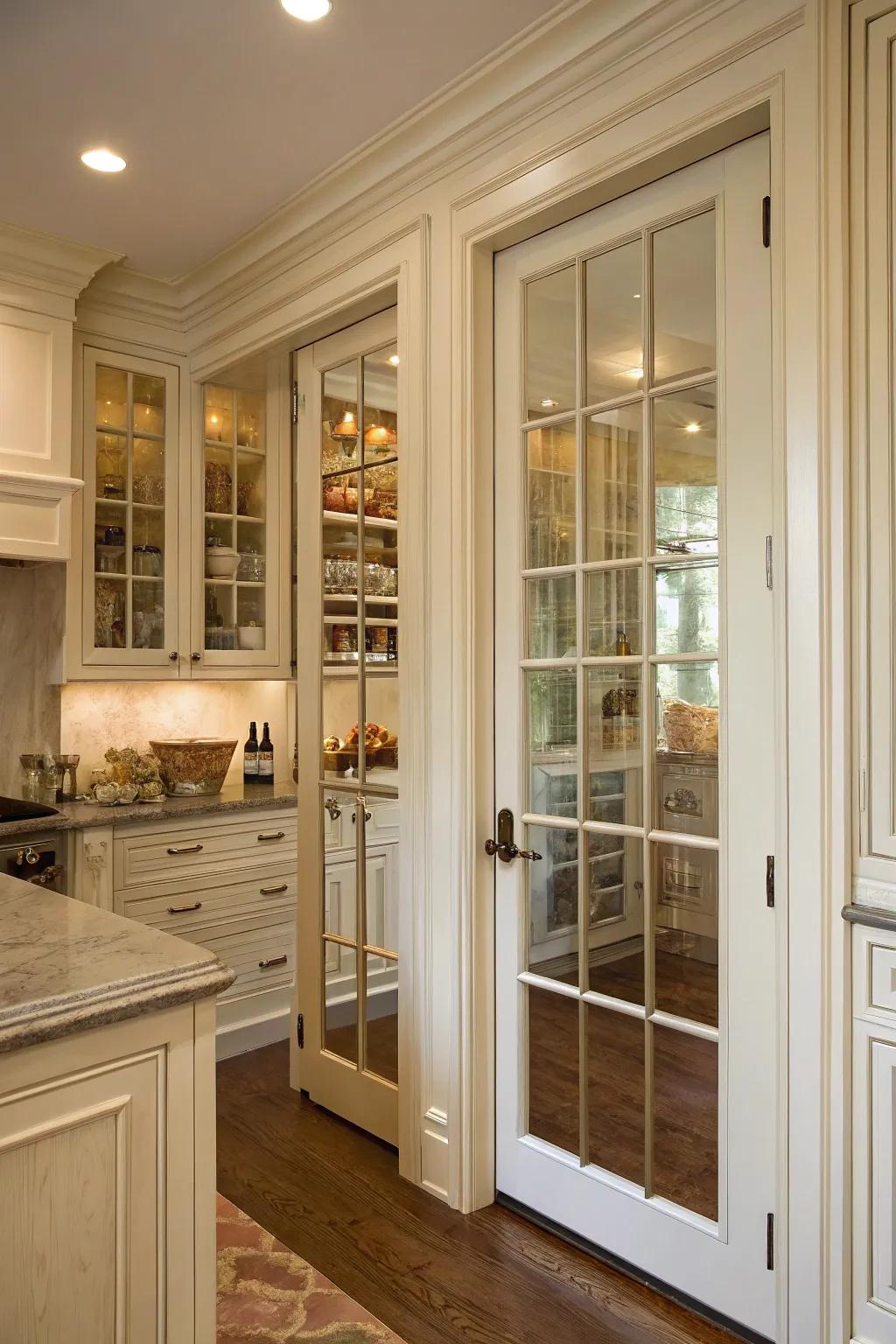 French entrances impart eternal sophistication to your culinary space.