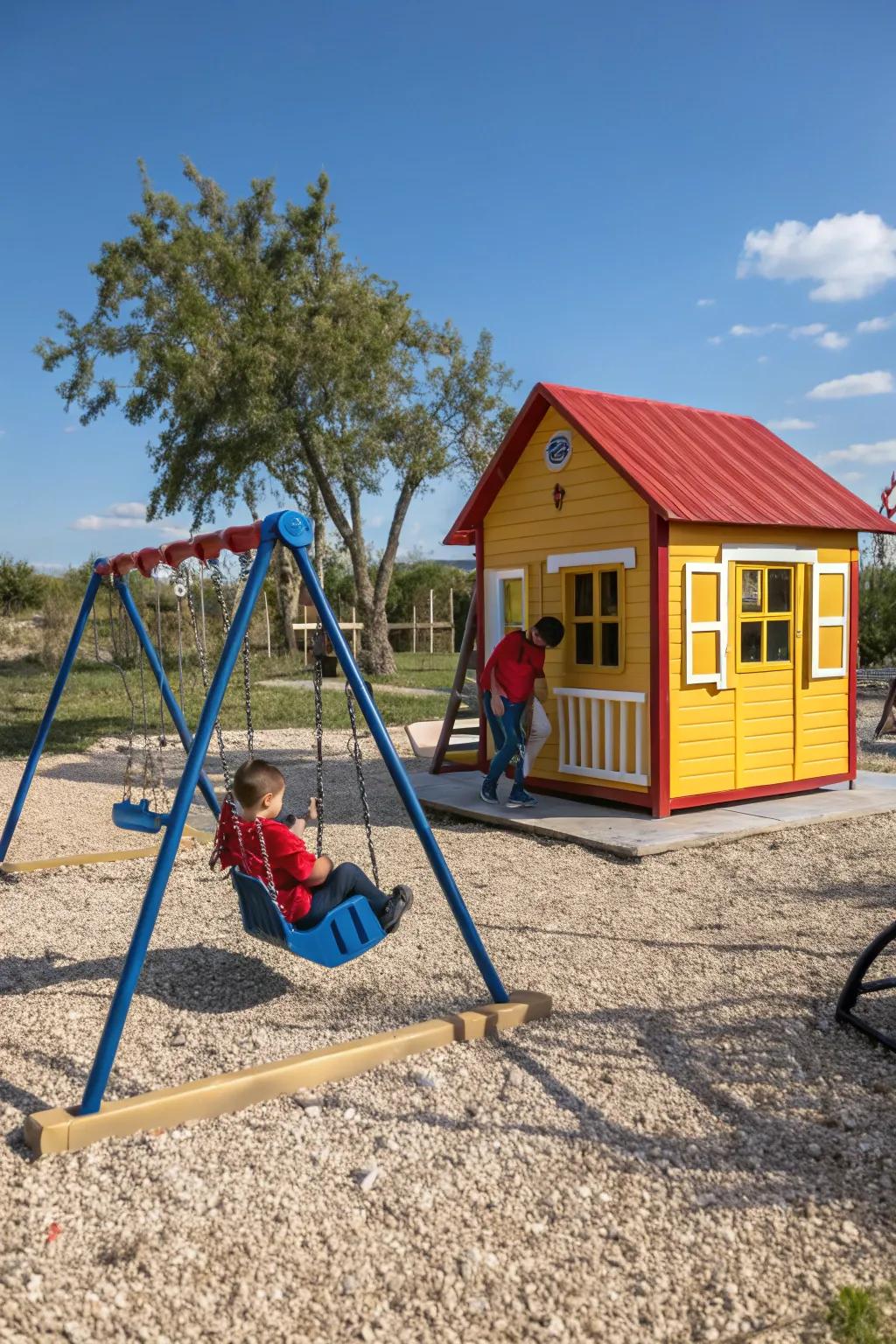 Forge a vibrant and protected space for children with pea gravel.