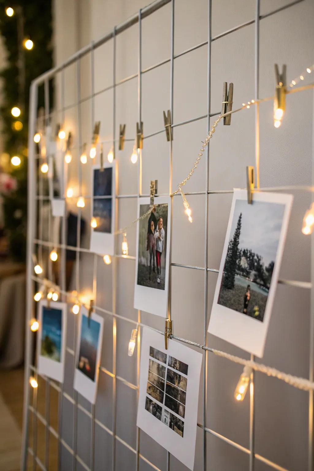 Wired grids with lights inject a contemporary, tidy element.