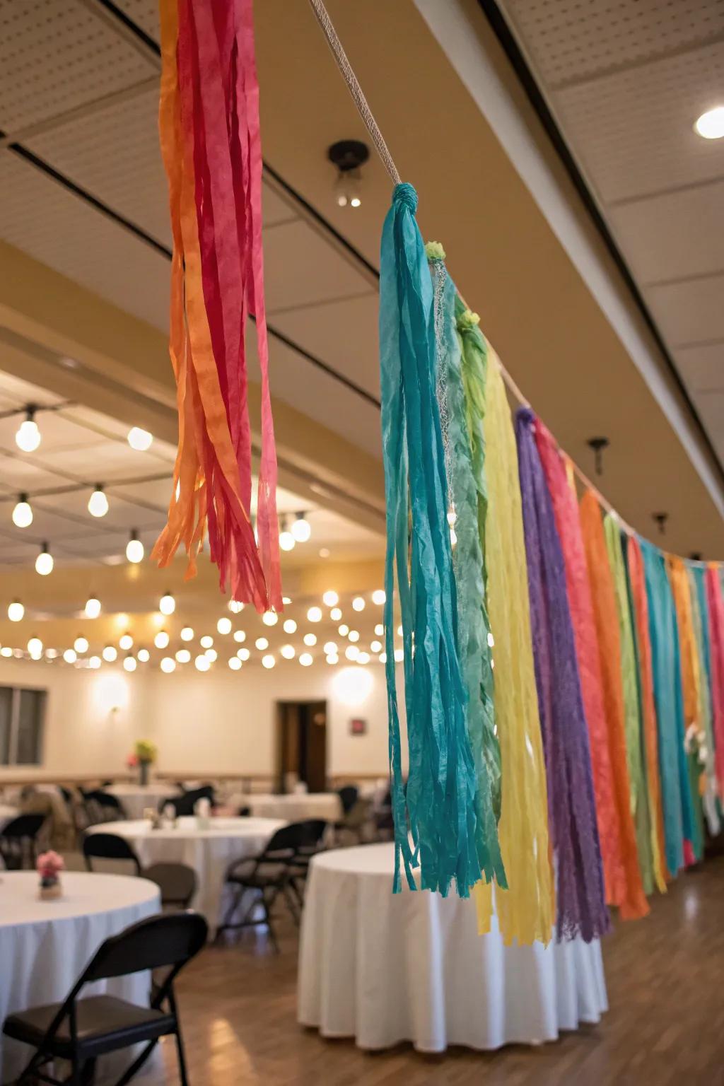 Add dynamic movement with fringe streamers.