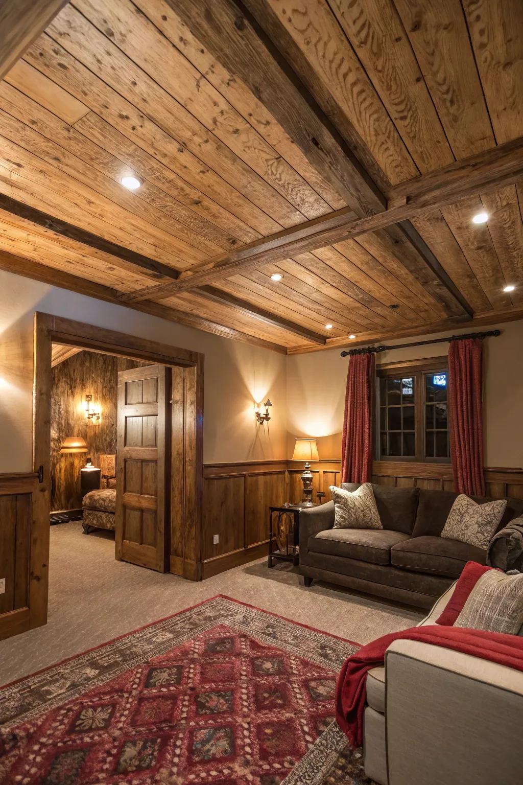 Down-to-earth aspects in a modern room, where plywood contributes a dash of classic appeal.