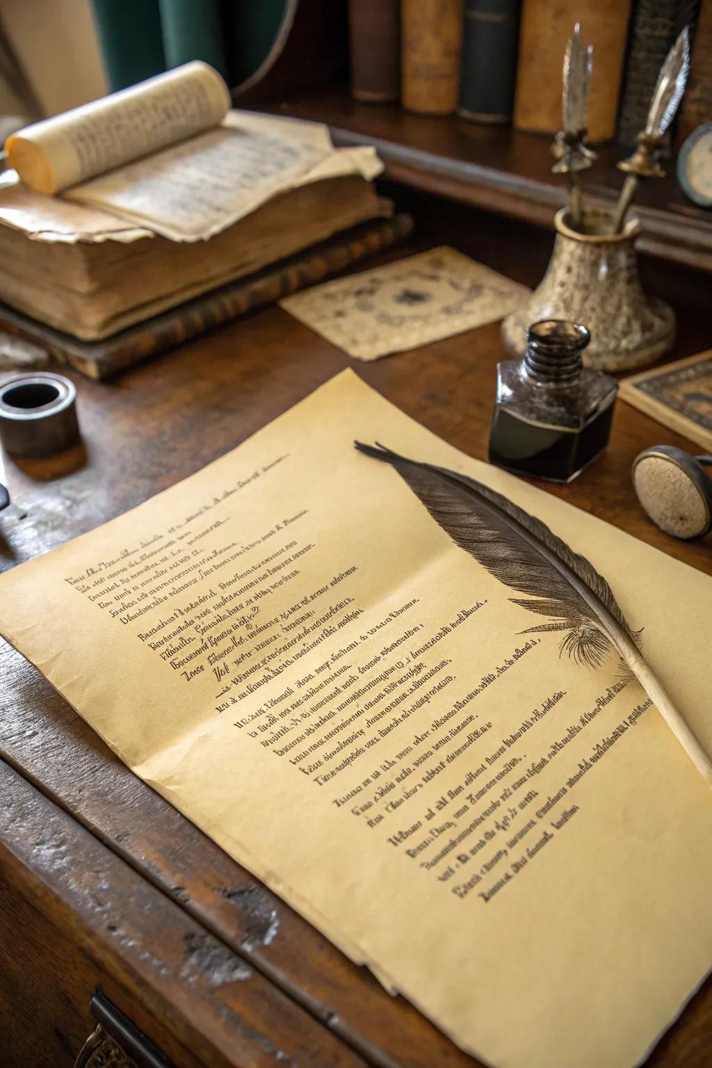 Classic parchment bestows upon poems a timeless, historical resonance.
